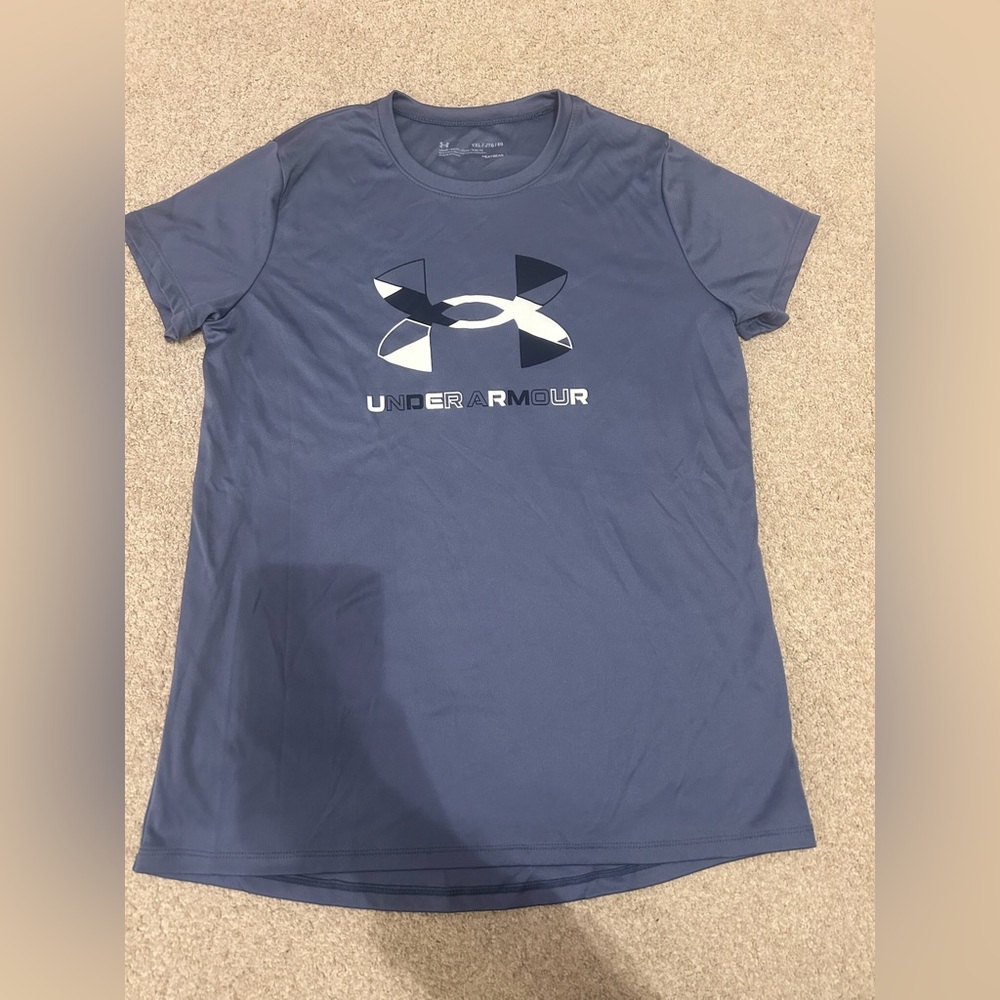 Under Armour Steel Gray Tee with Logo